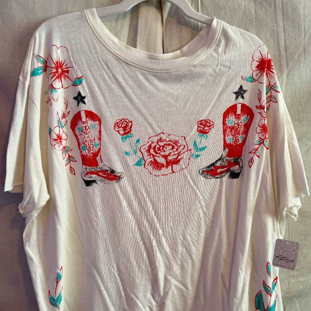 Free People The Bureau Cowboy Rose Tee - Picture 4 of 7